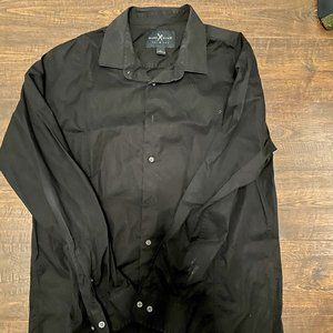 MARC ECKO SIZE LARGE MENS BLACK DRESS SHIRT